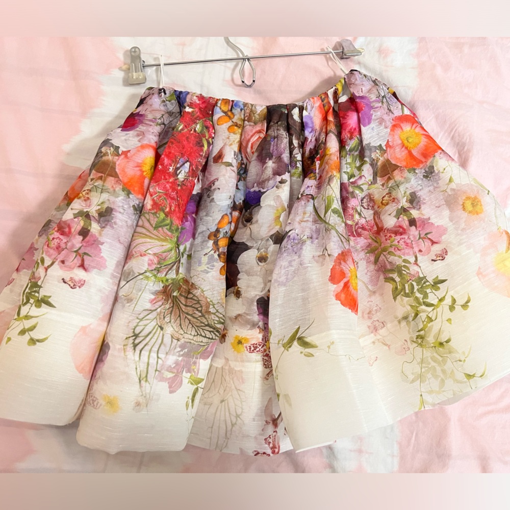 Zimmermann Multicolor Floral Mini Skirt